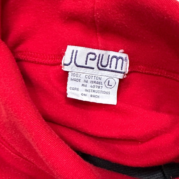 VINTAGE 90s JL PLUM LADIES BRIGHT RED COTTON KNIT SWEATER CLASSIC TURTLENECK L - Picture 5 of 5